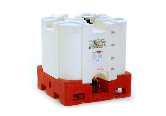 220 Gallon Premium Square Stackable IBC Tote, Red Base, EPDM