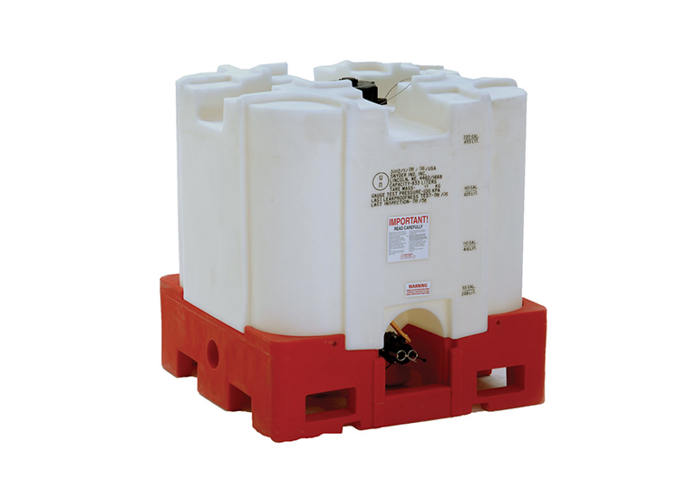 275 Gallon Premium Square Stackable IBC Tote, Red Base, EPDM