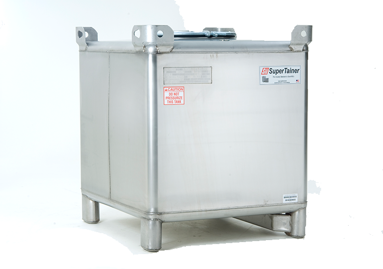 350 Gallon Supertainer Stainless Steel IBC Tote with EPDM