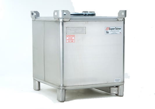 350 Gallon Supertainer Stainless Steel IBC Tote with EPDM