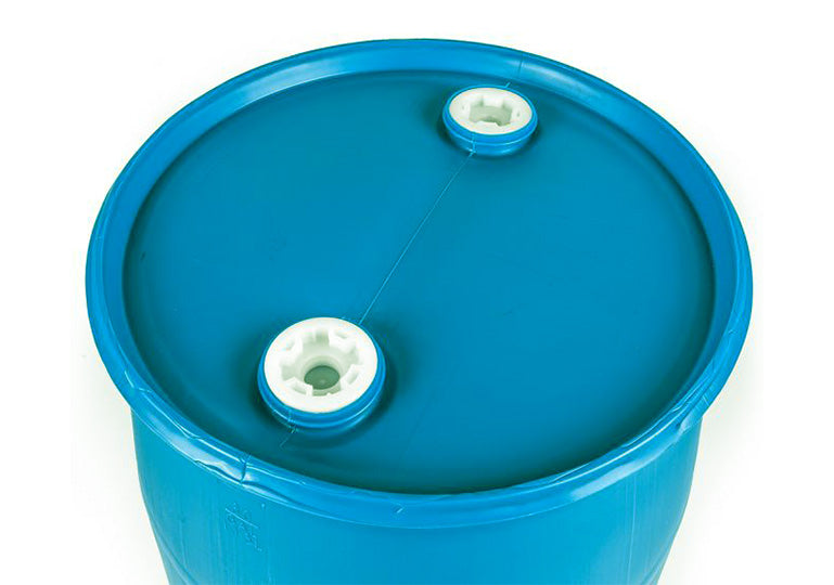 (New) Blue Plastic 30 Gallon Closed head, 2 Bung Top