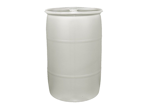 (New) Natural Plastic 55 Gallon Closed head, 2 Bung Top