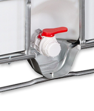 Intermediate bulk container with 2 inch NPT valve