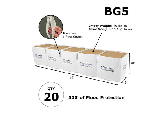 Large Scale 5-Compartment Flood Barrier FIBC BAG