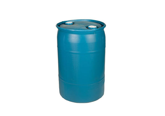 (New) Blue Plastic 30 Gallon Closed head, 2 Bung Top