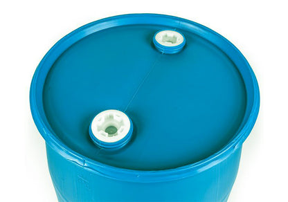 (New) Blue Plastic 30 Gallon Closed head, 2 Bung Top