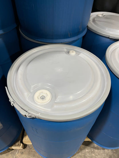 (New) Plastic 55 Gallon Open Top, Lever Lock, 2 Bung Cover
