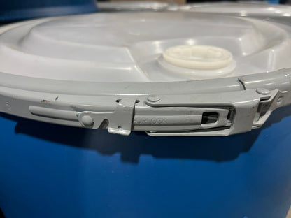 (New) Plastic 55 Gallon Open Top, Lever Lock, 2 Bung Cover