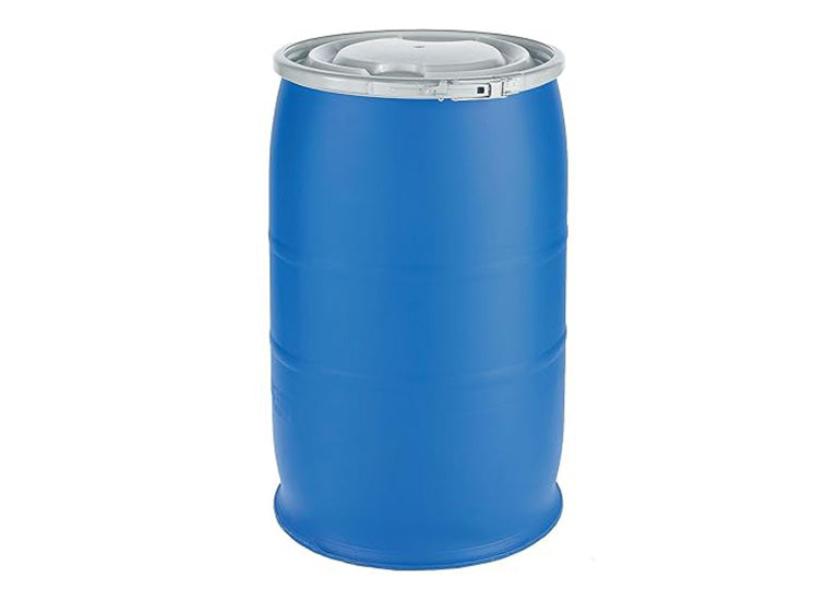 (New) Plastic 55 Gallon Open Top, Lever Lock, 2 Bung Cover