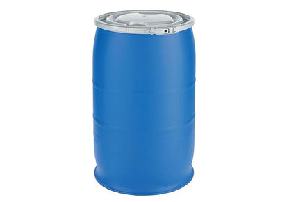(New) Plastic 55 Gallon Open Top, Lever Lock, 2 Bung Cover