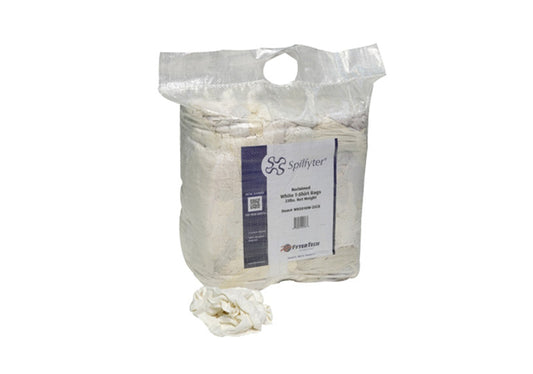 Bulk Reclaimed White T-Shirt Rags - 23 lbs. (Compressed)