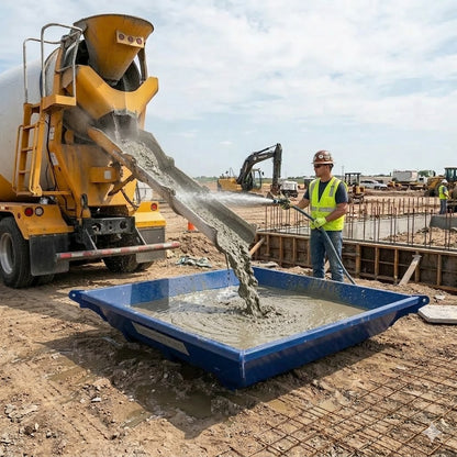 Steel Concrete Washout Pan | 88"x88"x23" - 3 Cubic Yard - 614 Gallon