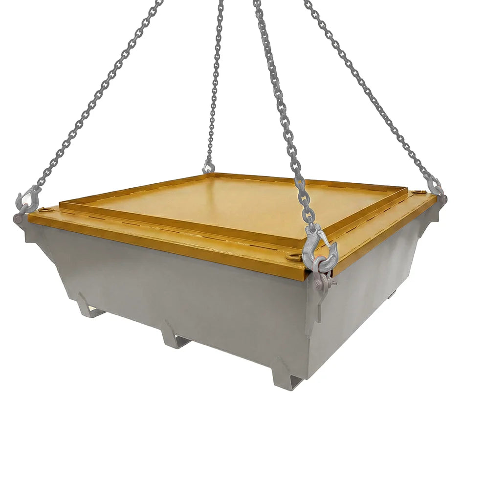 Steel Concrete Washout Pan | 86"x86"x20" - 2 Cubic Yard - 444 Gallon Capacity